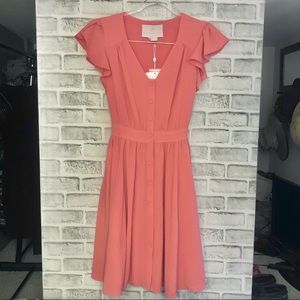 Gal Meets Glam Bree Coral Fit and Flare - NWT